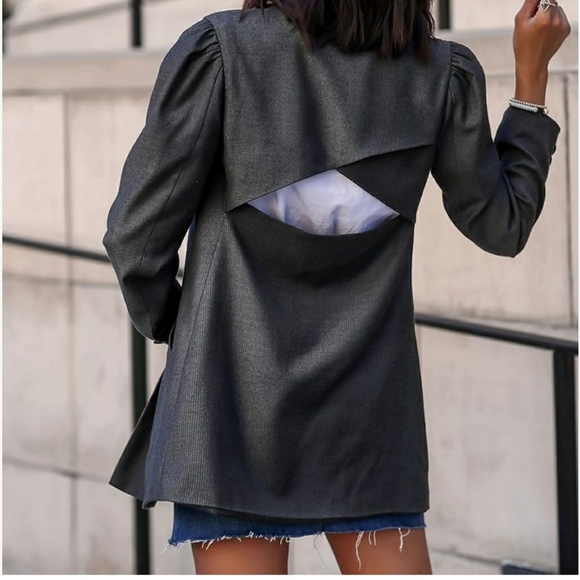 Lucywhims Back Cut-out Blazer - Picture 2 of 9